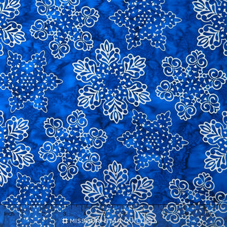 Artisan Batiks - Snowflakes Spaced Snowflake Frost Metallic Yardage