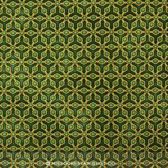 Imperial Collection - Vintage Star Medallion Green Metallic Yardage