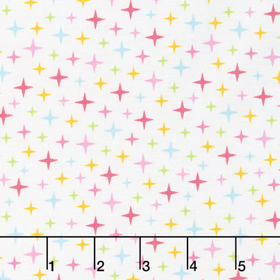 Fairy Garden - Garden Sparkle White Yardage