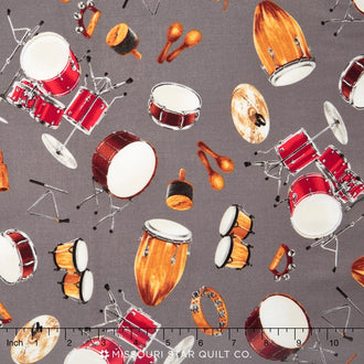 In Tune - Drum Set Silver Yardage