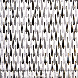 Novelty - Ties Black Yardage