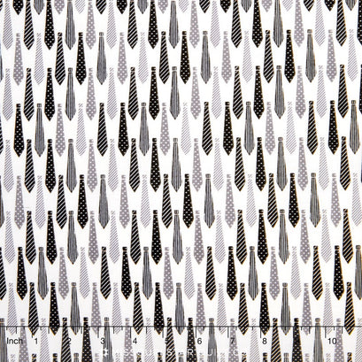 Novelty - Ties Black Yardage