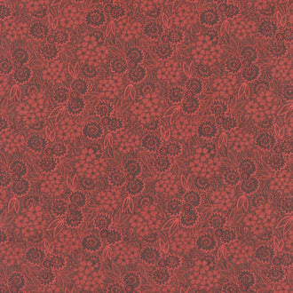 Autumn Farmhouse - Pressed Flowers Red Yardage