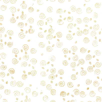 Misty Mornings Batiks - Swirls White Yardage