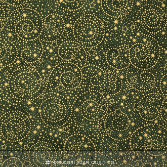 Holiday Flourish 9 - Traditional Colorstory Swirl Green Metallic Yardage