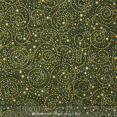 Holiday Flourish 9 - Traditional Colorstory Swirl Green Metallic Yardage