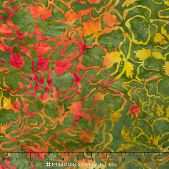 Tonga Batiks - Sunburst Poppy Field Vine Yardage