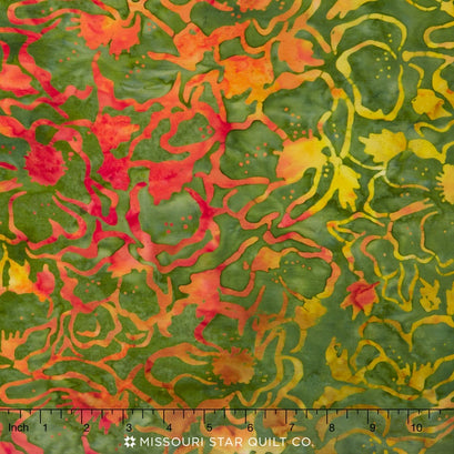 Tonga Batiks - Sunburst Poppy Field Vine Yardage