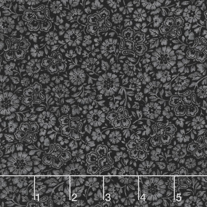 Coventry - Garden Colorstory Tonal Floral Black Yardage