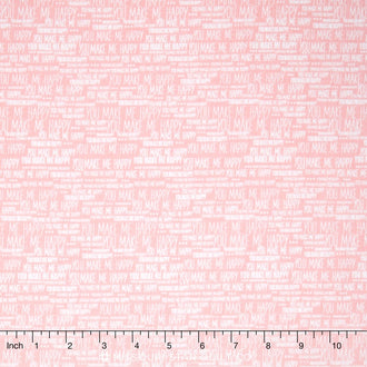When Skies are Grey - Skies Words Pink Yardage