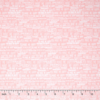 When Skies are Grey - Skies Words Pink Yardage