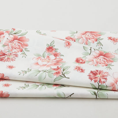 Graceful - Focal Floral Cream/Terra Cotta 2 Yard Cut