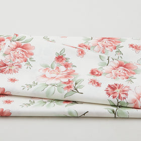 Graceful - Focal Floral Cream/Terra Cotta 2 Yard Cut Primary Image