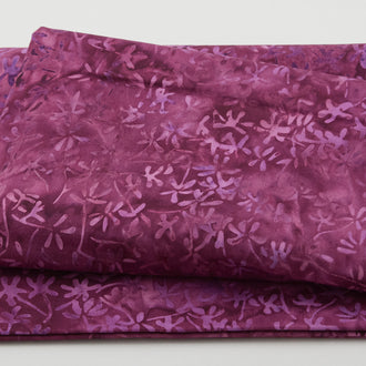 Brilliant Gems Batiks - Mini Leaves Pink Plum 2 Yard Cut
