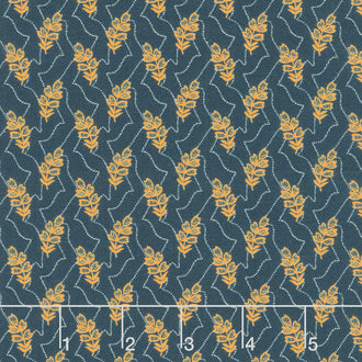 Circa - Sharp Cheddar Verdure Indigo Yardage