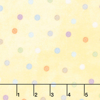 Little Chicks - Multi Dots Yellow Flannel Yardage