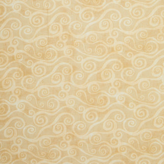 Wilmington Essentials - Coffee Cafe Swirly Scroll Tan Yardage