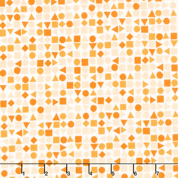 Playtime Flannel - Shapes Orange Yardage Primary Image