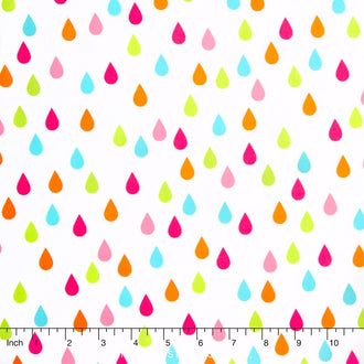 Whatever the Weather - Rainbow Raindrop Yardage