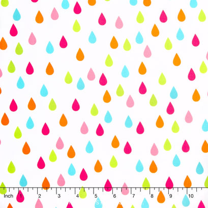 Whatever the Weather - Rainbow Raindrop Yardage