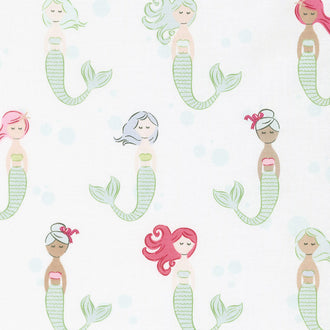 Let's Be Mermaids - Main White Yardage
