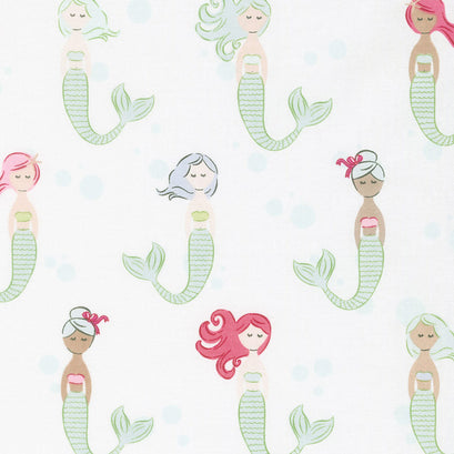 Let's Be Mermaids - Main White Yardage