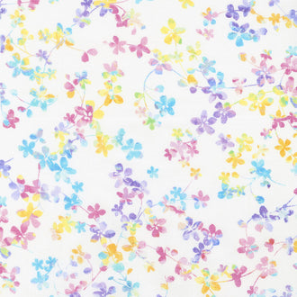 Watercolor Meadow - Floral Watercolor Pastel Digitally Printed 108" Wide Backing