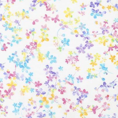 Watercolor Meadow - Floral Watercolor Pastel Digitally Printed 108" Wide Backing
