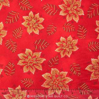 Winter's Grandeur - Red Metallic Yardage