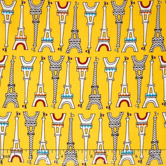 Oui Oui Paris - Eifel Tower Bright Yardage