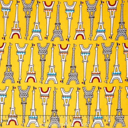 Oui Oui Paris - Eifel Tower Bright Yardage