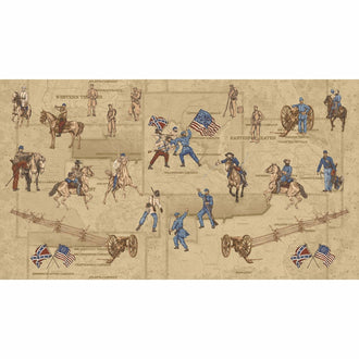 Memories of the Civil War II - Civil War Panel Ecru Panel