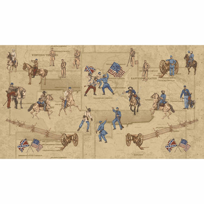 Memories of the Civil War II - Civil War Panel Ecru Panel