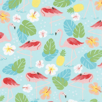 Flamingo Paradise - Flamingos Turquoise Yardage