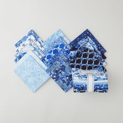 Holiday Flourish Festive Finery Blue Colorstory Metallic Fat Quarter Bundle