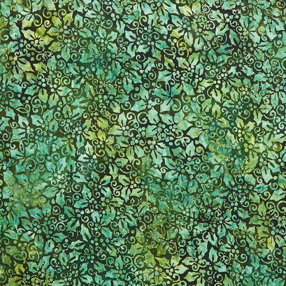 Artisan Batiks - Joyful Holidays Holly Spruce Metallic Yardage