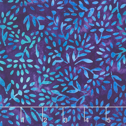 Artisan Batiks - Gemstones Seeded Sprigs Sapphire Yardage