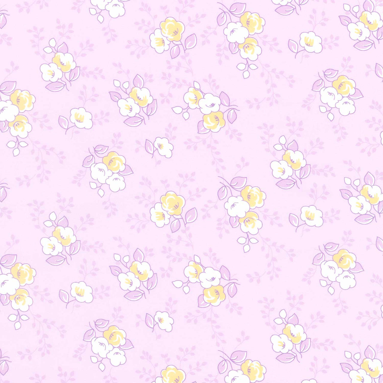 Blast from the Past - Flowers Lavender Yardage