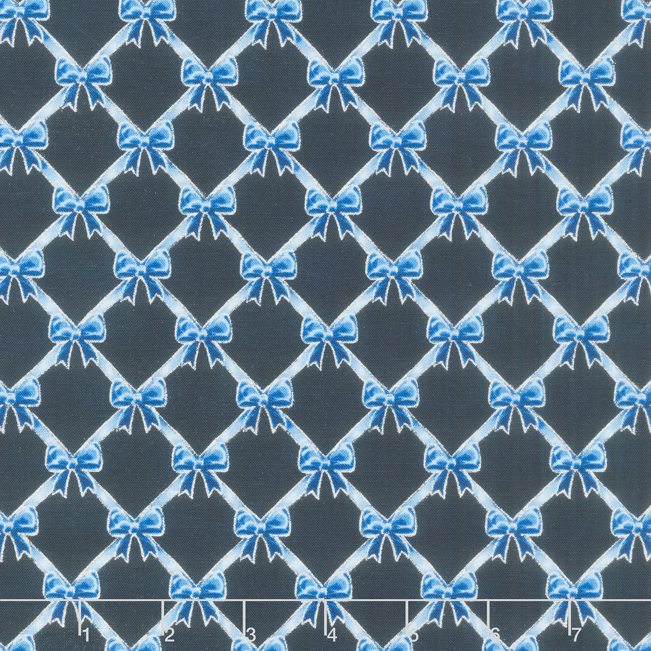 Holiday Flourish - Festive Finery - Blue ColorstoryRibbons Navy Yardage Primary Image