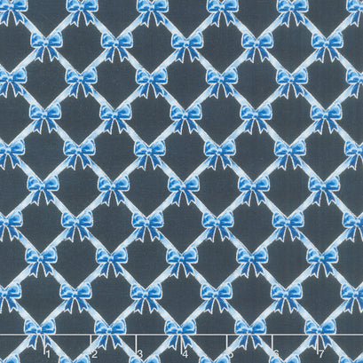 Holiday Flourish - Festive Finery Blue Colorstory Ribbons Navy Metallic Yardage