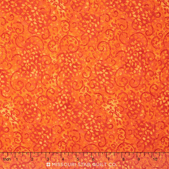 Wilmington Essentials - Sunny Side Up Leafy Scroll Medium Orange Yardage