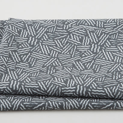 Electric Flow - Wavy Lines Grey 2 Yard Cut