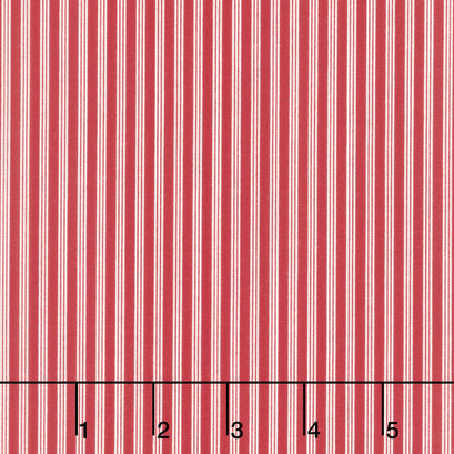 Dear Santa - Stripes Crimson Yardage