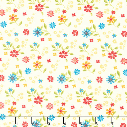 Here Comes the Sun - Flower Toss Cream Yardage
