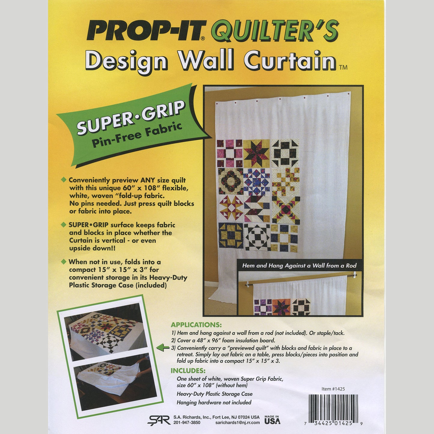 PROP-IT Quilter's Design Wall Curtain Alternative View #2