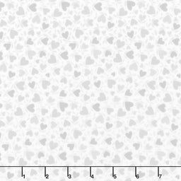 Playtime Flannel - Hearts Grey Yardage Primary Image
