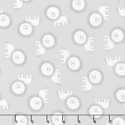 Penned Pals Flannel - Shadow Colorstory Lions Grey Yardage