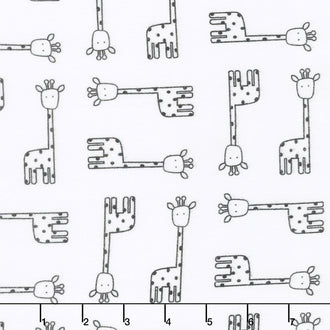 Penned Pals Flannel - Shadow Colorstory Giraffes Black Yardage