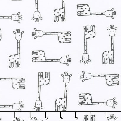 Penned Pals Flannel - Shadow Colorstory Giraffes Black Yardage
