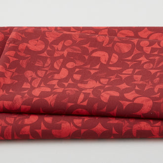Electric Flow - Geometric Pattern Red 2 Yard Cut